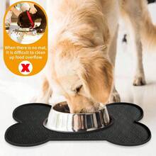 1PC Bone Shape Non-Slip Silicone Pet Placemat, Raised Edge Pet Feeding Tray For Food And Water, Anti-Spill Feed Mat For Small Medium Dogs And Cats, Easy Clean Purable Bowl Mat - Màu be-l - Xem 5