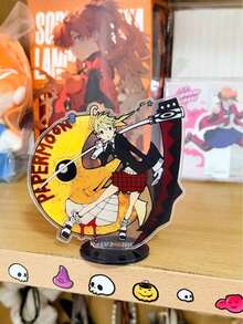 動漫《Soul Eater》7cm/2.75英吋壓克力角色黑星立牌，立式模型，桌面裝飾擺件，禮物，立式模型，逼真動作表情，桌面裝飾擺件，送給朋友的生日禮物，送給動漫迷的禮物，壓克力立牌模型擺件原創桌面人偶展示粉絲禮物。桌面立牌模型，裝飾套裝，禮物套裝（無需用電） - 彩色 - 查看 7