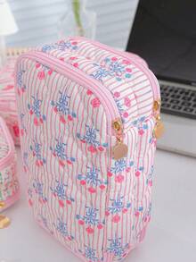Tas Penyimpanan Kabel Data Digital Motif Bunga Stroberi Lucu, Tas Penyimpanan Berlapis - MultiWarna - View 9