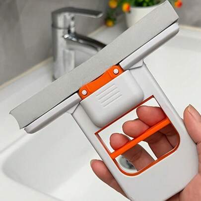 1 cây lau nhà mini có thể thu gọn, dùng được cả khô và ướt, tiết kiệm không gian, không cần rửa tay, có thể tái sử dụng và giặt được, tay cầm bằng nhựa, chống trượt, làm sạch mọi nơi, dụng cụ vệ sinh đa chức năng, phù hợp cho chủ nhà, người thuê nhà, chủ xe, tuyệt vời để lau nhà bếp, phòng tắm, sàn nhà, nội thất xe hơi, quà tặng Giáng sinh, tân gia, sinh nhật, ngày lễ, phụ kiện vệ sinh nhà cửa.