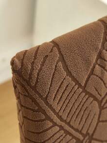 Bộ 1/4/6/8 vỏ bọc ghế màu kaki có thể tháo rời, chất liệu nhung mềm mại với họa tiết lá cây, co giãn tốt, phù hợp cho ghế phòng ăn, phòng khách và phòng ngủ. - Cà phê nâu - Xem 3