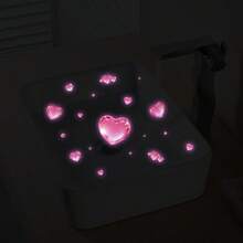 1 pieza Pegatina de baño con forma de corazón que brilla en la oscuridad, calcomanía luminosa con patrón de corazón removible, decoración de baño resistente al agua (apta para lavabo y inodoro) - Unitalla - Ver 4