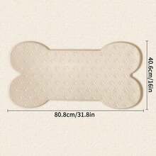 1PC Bone Shape Non-Slip Silicone Pet Placemat, Raised Edge Pet Feeding Tray For Food And Water, Anti-Spill Feed Mat For Small Medium Dogs And Cats, Easy Clean Purable Bowl Mat - Màu be-l - Xem 12