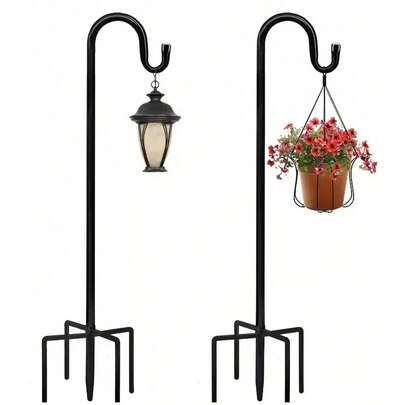 Professional Anti-Rust Shepherd's Hook, Reinforced Steel Structure For Excellent Stability, Suitable For Party Decor And Yard Management. High-End Anti-Rust Shepherd's Hook For Hanging Flower Balls And Solar Lights. High Load-Bearing Anti-Rust Shepherd's Hook, Applicable For Outdoor Decoration In Grassland, Farm, Garden, Home, Plant Rack, Etc.