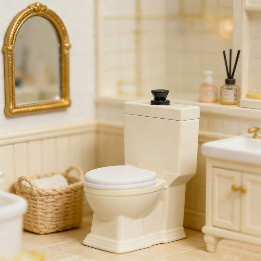 迷你家具 迷你馬桶 純手工製作 鐵製 1:12 比例逼真馬桶模型效果 水箱按鈕可按壓且自動回彈 馬桶蓋可開啟 現代風 青少年創意迷你玩具 娃娃屋家具 模型屋裝飾 玩具屋擺件 適合 DIY 手作飾品 模型屋配件 浴室模型裝飾擺件 收藏品 迷你景觀攝影愛好者飾品 全季節適用 聖誕節 週年紀念 生日 畢業季 開學季 等完美節日禮物 - 馬桶 - 查看 1