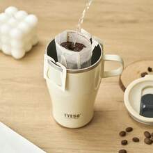 Tyeso 500毫升不锈钢保温咖啡杯，带手柄，便携式保温旅行杯，适用于冷热饮品，办公室、家庭、户外使用 - 彩色 - 查看 2