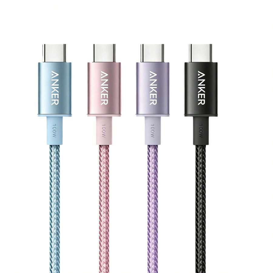 A875 USB-C To USB-C Braided Data Cable, 100W PD Fast Charging Cable, Compatible With Various Devices Including Apple IPhones, MacBooks, IPad Pros, Galaxy S1, Dell, And Nintendo Switch. - View 1