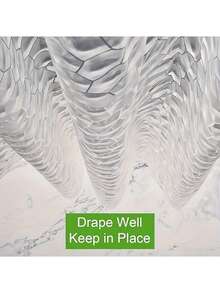 1 件时尚 EVA 水立方浴帘，防水，无化学成分，透明内衬，不含挂钩，家居浴室装饰秋季装饰浴室配件返校 - 無色 - 查看 13