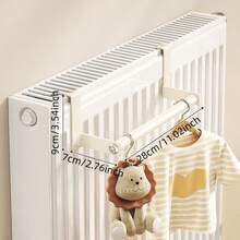 Heavy Duty Drill-Free Radiator Drying Rack, Thickened Metal Double Bar, Metal Material, Space-Saving, Wall-Mounted Drying Rack, Radiator Heater Drying Rack, Suitable For Clothes, Towels, Shoes, Etc., Fast Heating, Fits Most Radiators, Ideal Drying Solution. - White - View 13