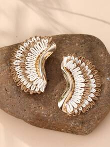 1 Pasang Anting Logam Anyaman Rotan Gaya Boho, Desain Liburan Populer Eropa dan Amerika, Cocok untuk Perjalanan Sehari-hari dan Resor Pulau - MultiWarna - View 8