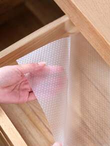 1/2卷装搁板垫、橱柜垫、无粘性厨房塑料抽屉垫、厨房橱柜防滑搁板垫、食品储藏室搁板垫、透明冰箱水槽下垫，多功能多用途 - A - 查看 4