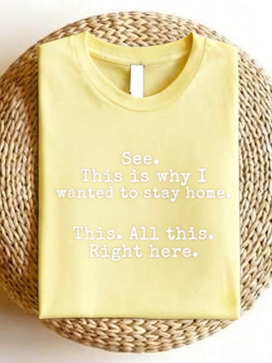 See This Is I Wanted To Stay Home Shirt, Funny Sayings-Shirt, Sarcastic Tee, Friends, Introvert Shirts, Humor-Shirts, This All This Right Here Tees-61 - 黃色 - 查看 1