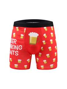 Men's Boxer Briefs Beer Mug Print Novelty Fun Underwear - Multicolor - View 2