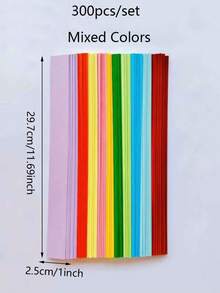 100/300 piezas Cadenas de papel brillante DIY, ancho de 0.98 pulgadas * 1.69 pulgadas de largo, colores suaves/neón/básicos - Adecuado para decoraciones de cumpleaños, bodas, guirnaldas de fiesta, manualidades de aula, estrellas plegables y proyectos de envoltura de regalos, tiras fáciles de usar, entusiastas - Ver 8