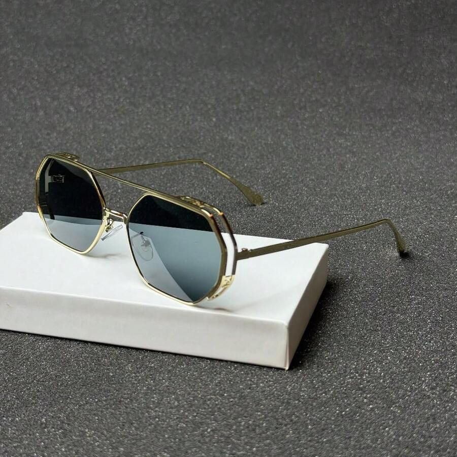 New Fashionable Metal Polygonal Fashion Glasses, Suitable For Outdoor Travel - Multicolor - View 1