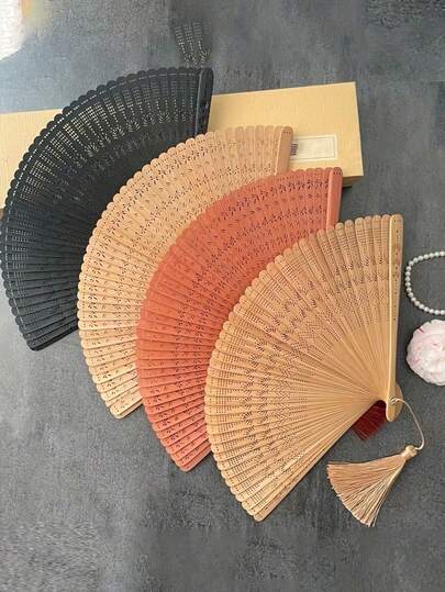 Bohemian Style Folding Fan - Handmade Folding Fan Suitable For Weddings, To Cool Wedding Guests, Portable Traditional Accessory For Performances, Cultural Events And Summer Parties (Durable Material) - Ideal Gift For Weddings, Events, DIY Parties, Wedding Supplies, Event Accessories, Exquisite Pattern Details, Durable Material, Decorative Fan, Perfectly Suitable For Bride And Groom
