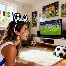 12pcs/Set 2026 World Cup Fan Supplies, Including Headbands, Earrings, Temporary Tattoos, Football Cheering Props - Multicolor - View 11