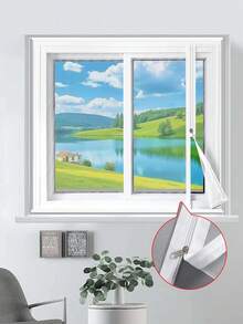 White,Zipper. Various Size, Self-Adhesive Mosquito Net Window Screen Netting No DrillingNeeded Invisible Anti-Mosquito Window Curtains Mosquito Nets For Windows, Anti-Mosquito Window Screens, Tulle, In Summer Washable Flies - White Side Zipper - View 6