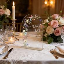 1pc Modern Calligraphy Acrylic Wedding Sign, Wild Flower Arch Desktop Decor With "Cards & Gifts" Info, Thank You Card, Suitable For Reception, Party, Event - Durable Transparent Display, No Power Needed, Easy To Clean, Modern Home & Wedding Decor, 2D - Decorative Plaque - View 2