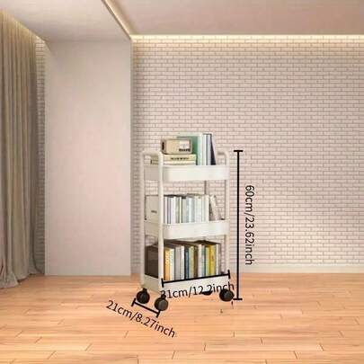 360°旋转滚动储物推车，带可调节层板，多层收纳架，适用于厨房、卧室、户外露营、厨房收纳整理、房间装饰、厨房用品、浴室配件