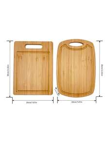 1 pièce Planche à découper en bambou - Planche à découper en bambou avec rainure d'écoulement, pour la viande, les légumes, l'extérieur, la cuisine, matériau en bambou naturel, accessoires de cuisine, le camping, les cadeaux de mariage, les cadeaux de Noël, les cadeaux pour les enseignants - Nude - Voir 2