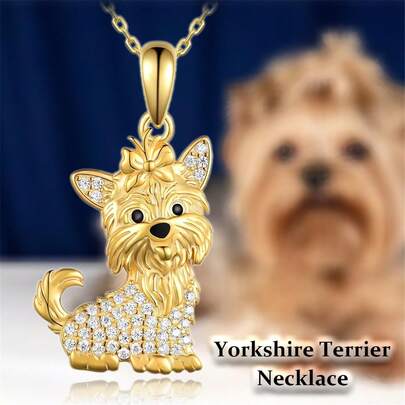 Delicate Necklace, Unique Cute Pet Style Design Clavicle Chain, Versatile Neck Decoration, Luxury Bowknot Adorable Dog Pendant Necklace, Exquisite 3D Golden Retriever Dog And Bow Design Neck Accessory