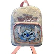 Ba lô mini nhồi bông Lilo & Stitch, túi đeo vai lông thú hoạt hình dễ thương với túi trước bóng bẩy, túi du lịch thường ngày hình nhân vật đáng yêu, quà tặng sinh nhật Giáng sinh cho người hâm mộ. - Nhiều màu - Xem 8
