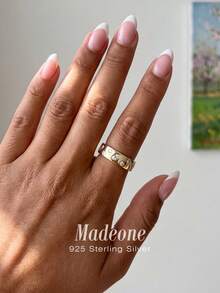 MADEONE 1pc Fashion Zirconia Ring, Women's Jewelry, Basic Single Ring Jewelry, Suitable For Girls Birthday, Prom, Party Gift - Geometric  Ring - View 4