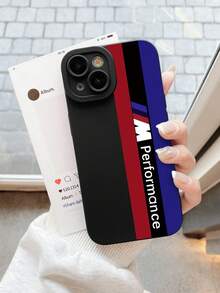 Ốp điện thoại thiết kế xe thể thao M màu đen, phối màu tương phản cổ điển, bảo vệ ống kính, chống sốc, thích hợp làm quà tặng sinh nhật, kỷ niệm, ngày lễ cho người yêu xe, người đam mê phụ kiện kỹ thuật số, tương thích với iPhone & Galaxy, phiên bản quốc tế, không phải phiên bản nội địa. - màu đen - Xem 5