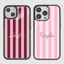 Customized Minimalist Fresh Solid Color Name Letter Color 2-In-1 Glossy Protective Hard Phone Case Cover Compatible With Iphone 11/12/13/14/15/16 17 Pro Max - Multicolor - View 6