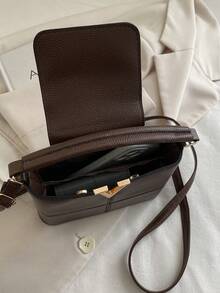 女士手提包，时尚拼接托特包，多功能通勤单肩包 - 咖啡 - 查看 3