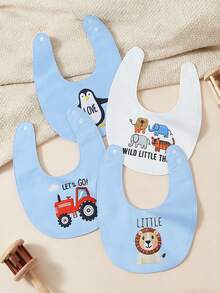 momscare Set de 3 baberos para bebé con patrones de animales lindos surtidos - Multicolor - Ver 4