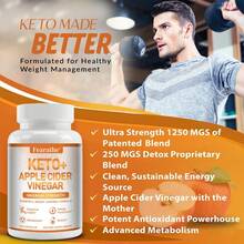 Keto + Apple Cider Vinegar, With Garcinia Cambogia - Support Digestive, Weight Management, Energy & Activity Health, 120 Capsules - 1 Bottle - View 4