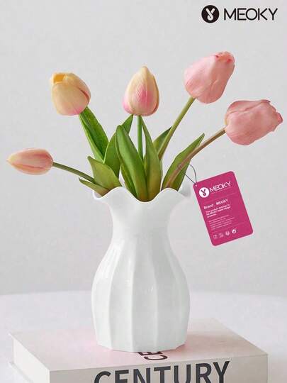 1PC solid plastic lotus leaf vase in a variety of colors, imitating the appearance of ceramics, exquisite and durable, unbreakable, with a variety of colors to choose from, suitable for home decoration, living desroom, suitable for weddings, parties, gatherings, garden decoration, dried flower container