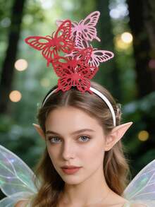Băng đô hình bướm kèm vương miện, phụ kiện đội đầu cho trang phục dự tiệc trà, tiệc vườn chủ đề bướm. - Nhiều màu - Xem 3