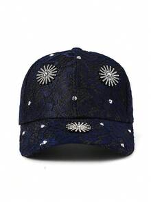 1顶女士可调节水钻棒球帽，时尚百搭尖顶帽，情侣款 - 棒球帽 - 查看 6