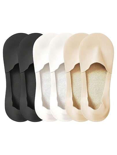 1/3/6/10 Pairs Women Thin Anti-Slip Breathable Ice Silk Invisible Boat Socks