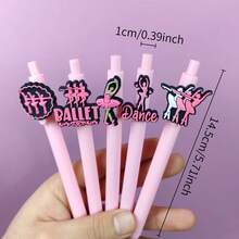 Bộ 5/10 bút bi chất lượng cao chủ đề múa ba lê, bút bi mực nước màu hồng chủ đề ba lê sáng tạo, thích hợp cho người yêu thích khiêu vũ, trường học, phần thưởng trong lớp học, đồ dùng văn phòng, giải thưởng sự kiện, quà tặng cuộc thi khiêu vũ. - Bộ - Xem 6