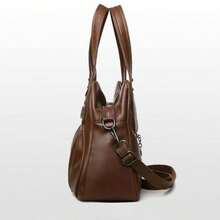 Women's Soft Leather Handbag That Can Be Used As A Shoulder Bag Or Crossbody Bag. Its Design Is Simple, Casual, Elegant And Versatile, Ideal For Middle-Aged Mothers. - 米色 - 查看 4