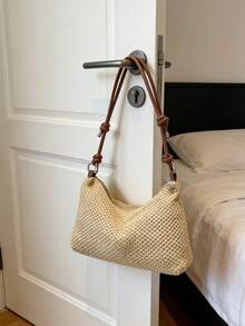 Bohemian Style Handmade Woven Crossbody Shoulder Bag - This Exquisite And Casual Vacation-Style Handmade Zipper Beach Bag Is Spacious, Lightweight And Multi-Functional, Perfect For Travel, Vacation, Beach Outings, Festivals, Shopping And Daily Use. This Is An Absolute Must-Have For Summer Vacations And A Fashionable Beach Accessory, Also An Ideal Mother's Day Gift. - Multicolor - View 14