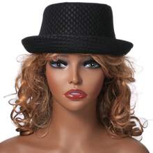 Rofusn 2 Pcs Mesh Pork Pie Straw Hat For Men Summer 1920S Costume Party Cap Fedora Dad Bowler Flat Top - C - View 10