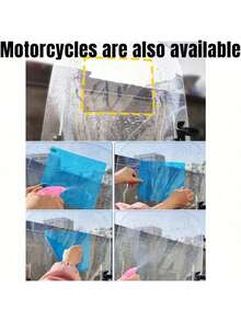 Set de 2 películas antigotas para ventanas laterales de automóvil, película antigotas para ventana delantera de motocicleta, universal para vehículos, para conducir en clima lluvioso y nevado - 2 uds espejo retrovisor - Ver 5