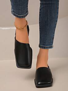 Women Flat With Shoes 2026 Designer Luxury Buckle Fashion Ladies Flats Shoes Slingback Pointed Toe Casual Female Sandals Mules - Black - View 4