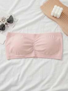 4件装女童无缝抹胸文胸，柔软无钢圈日常文胸，适合9-12岁女孩，带可拆卸胸垫 - 彩色 - 查看 5