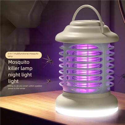 二合一紫外线灭蚊灯暖光夜灯便携式室内外家用庭院蚊虫杀灭灯，USB充电，800mAh