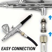 Ống dẫn khí nén bện 6ft dành cho súng phun sơn, có đầu nối Paasche và van điều chỉnh 1/4" cho máy nén khí. - ống dẫn khí súng phun - Xem 5