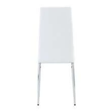 Set Of 4 White Dining Chairs, Diamond Pattern Faux Leather Upholstery, Metal Legs, Modern Style For Kitchen, Living Room, Cafe And Home Office. - White - View 5
