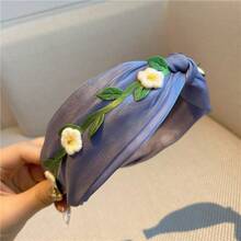 1 pieza Diadema elegante con flor de lirio blanca y verde, tocado dulce y fresco, nuevo accesorio de moda para el cabello para niñas, accesorios de viaje, festivales, cumpleaños - Multicolor - Ver 3