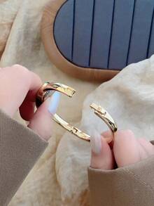 1件女士橢圓石英手錶，優雅時尚，適合日常佩戴，亦可作為生日/畢業禮物用於休閒聚會 - 金色 - 查看 6