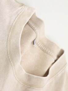 Summer Tops1 Pcs1PC Y2K Vintage Washed T-Shirt |   Men's YLA Graphic Tee |   Gym Graphic Tee |   Gifts For Men Or Boyfriend |   100% Cotton |   230Gsm Thickened Fabric |   Unisex230g 100% Cotton - Apricot - View 7